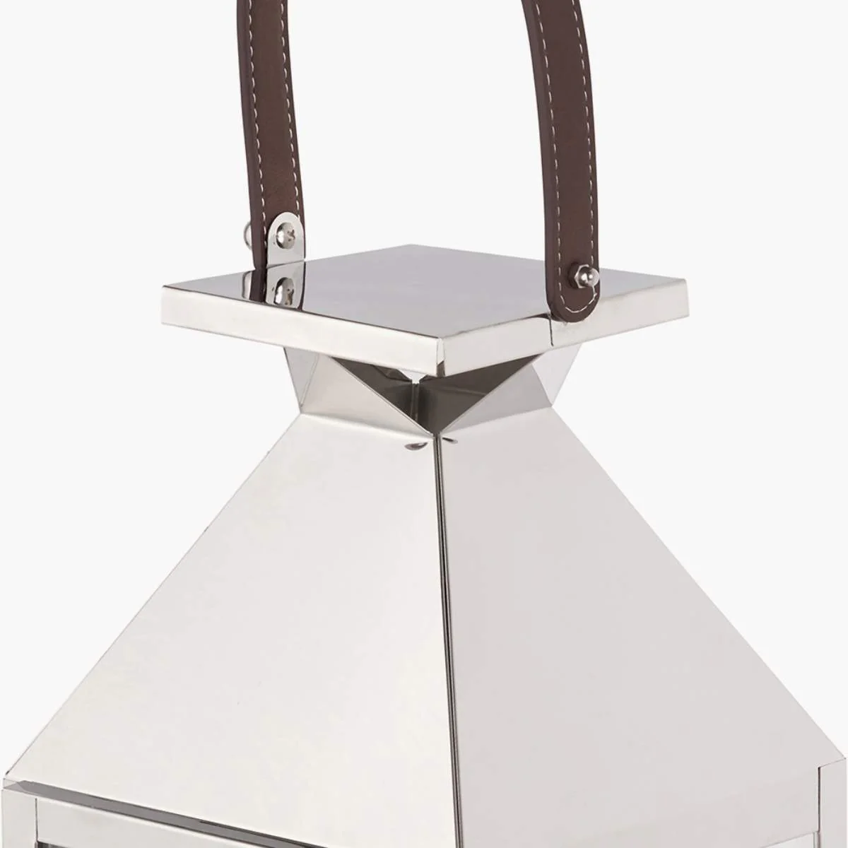 Pacific Lifestyle Silver Stainless Steel and Glass Medium Tall Lantern - Image 7