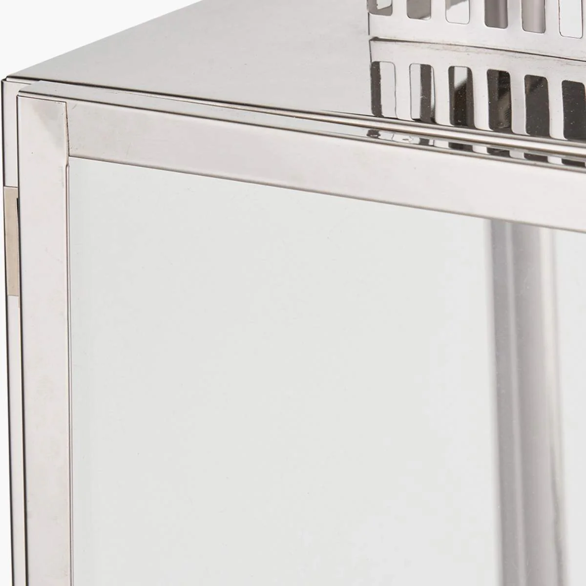 Pacific Lifestyle Silver Stainless Steel and Glass Rectangular Lantern - Image 12