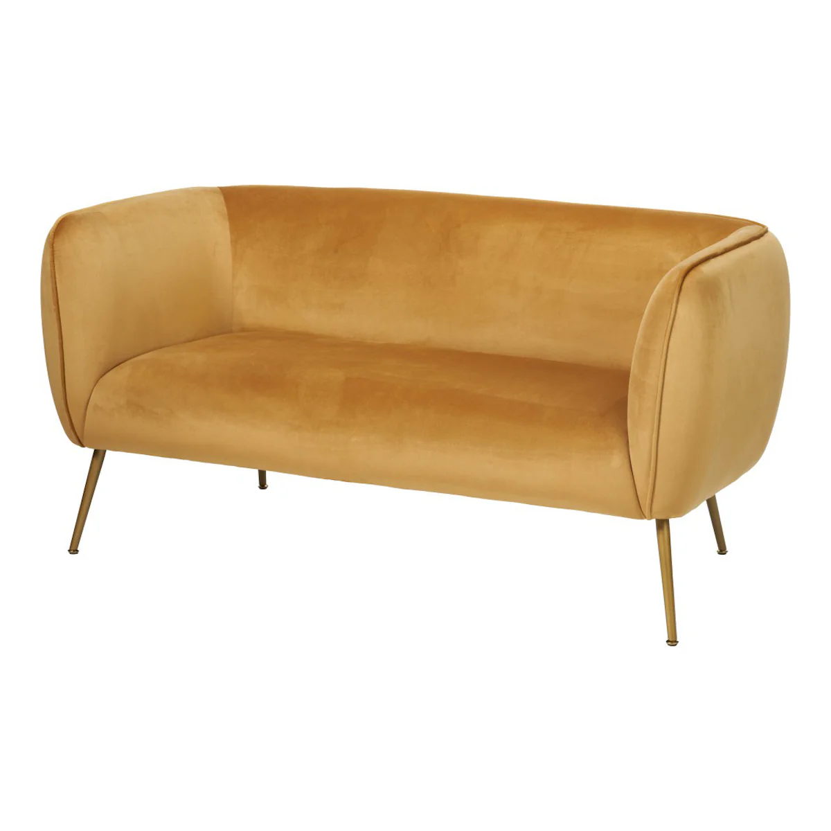 Pacific Lifestyle Soren Gold Velvet and Metal Sofa - Image 2