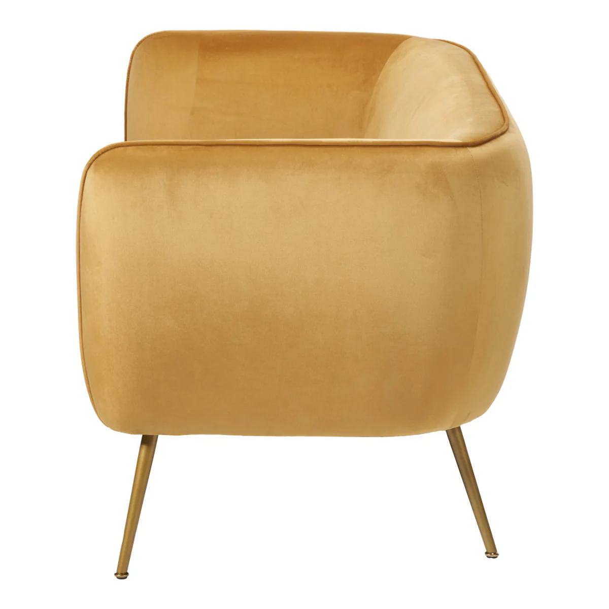 Pacific Lifestyle Soren Gold Velvet and Metal Sofa - Image 3