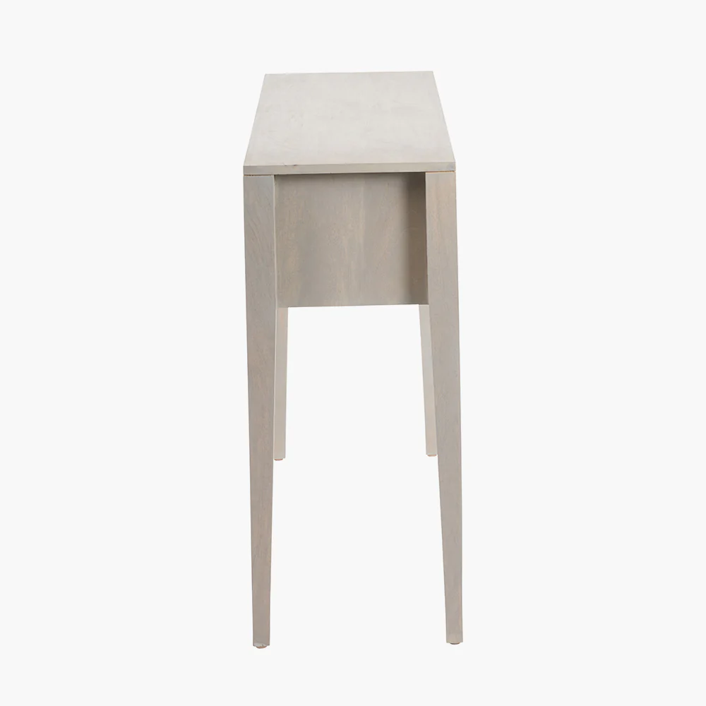 Pacific Lifestyle Stig Light Grey Mango Wood 1 Drawer Console Table - Image 4