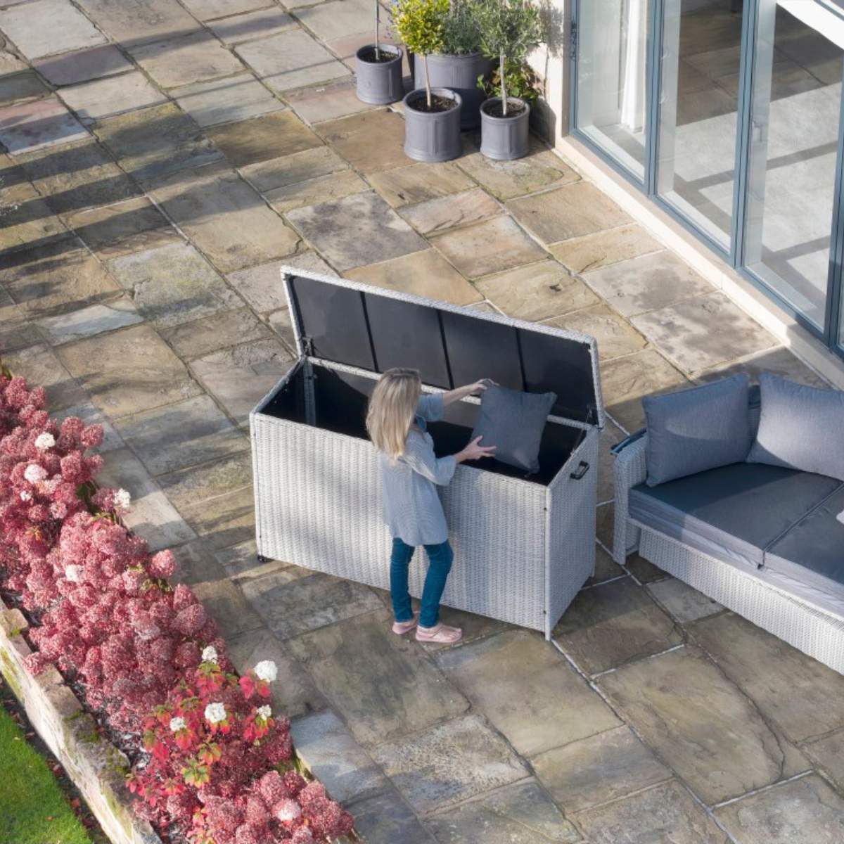 Pacific Lifestyle Stone Grey Large Cushion Box K/D - Image 14