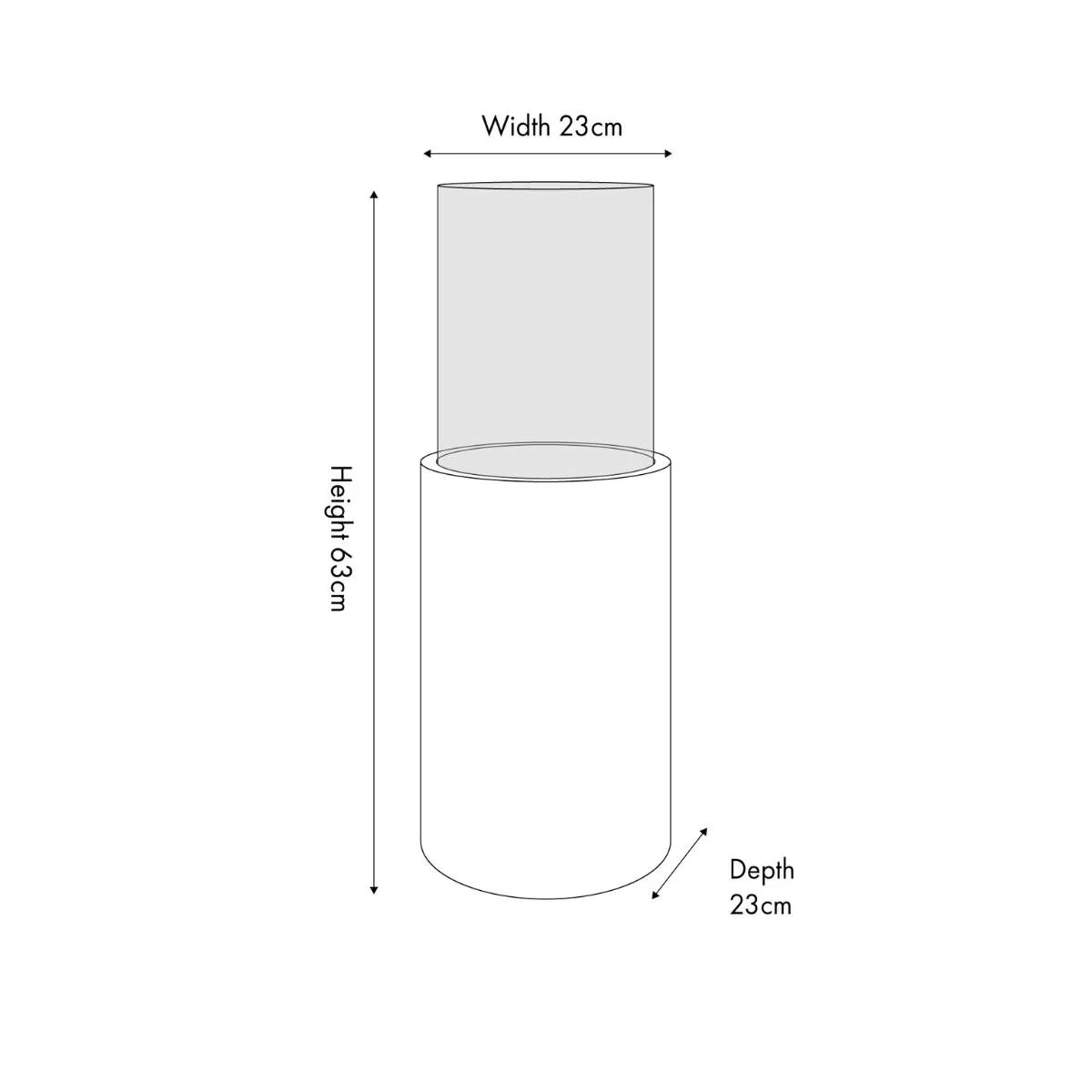 Pacific Lifestyle Stone Grey Metal and Clear Glass Hurricane Large - Image 8
