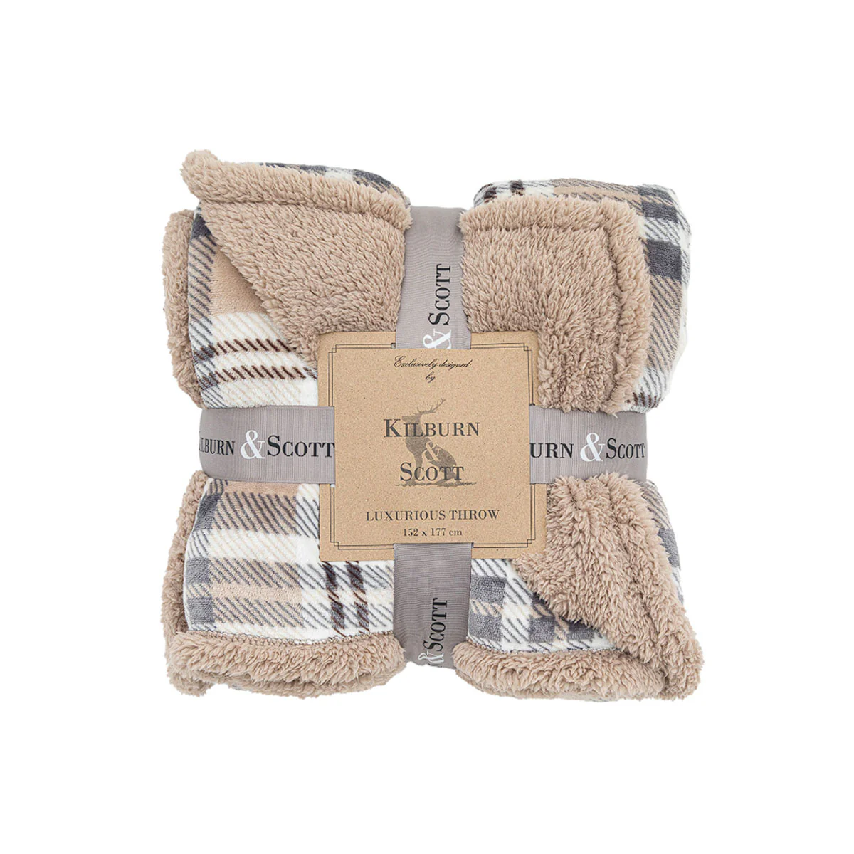 Gallery Direct Tartan Sherpa Throw - Image 2