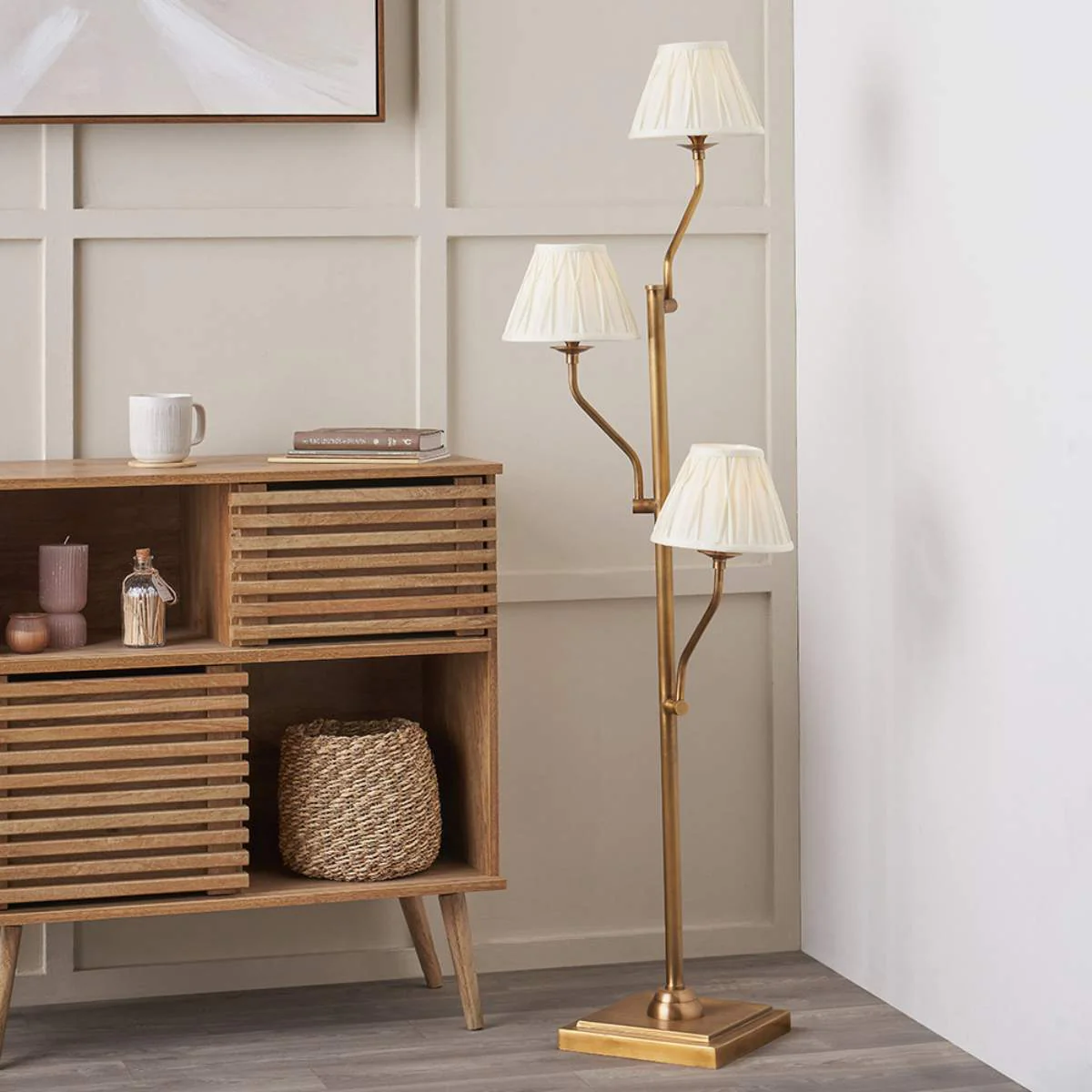 Pacific Lifestyle Tatiana Antique Brass Metal Floor Lamp Base - Image 9