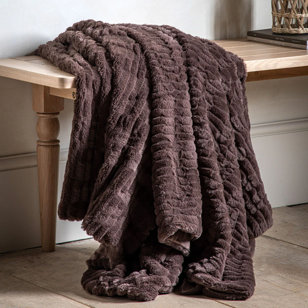 Gallery Direct Textured Rabbit Faux Fur Throw - Image 11