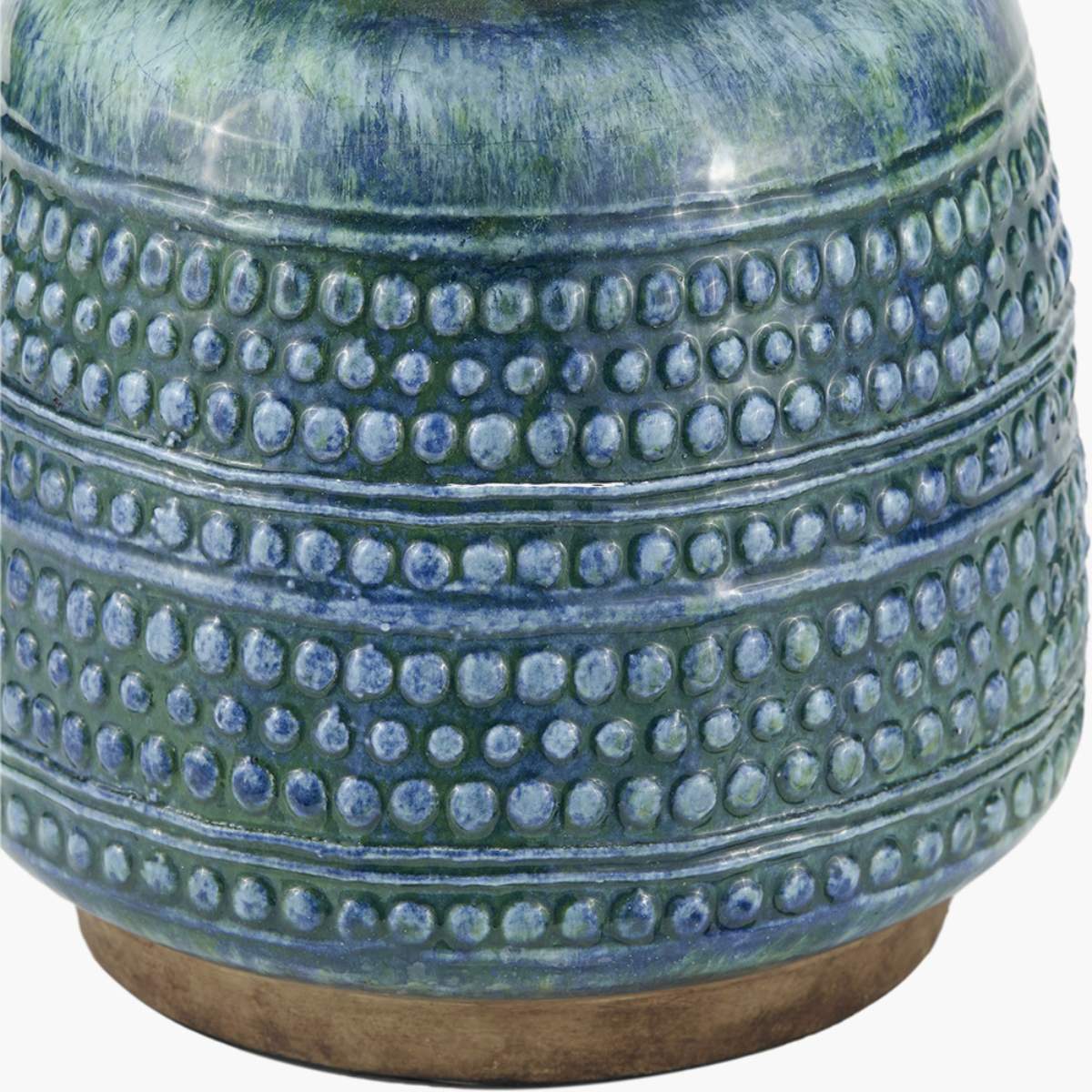 Pacific Lifestyle Theano Dot Design Blue Glaze Table Lamp Base - Image 5