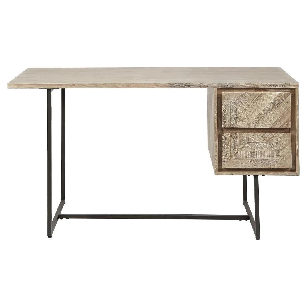 Pacific Lifestyle Torben Sand Wash Acacia Wood and Black Metal Desk