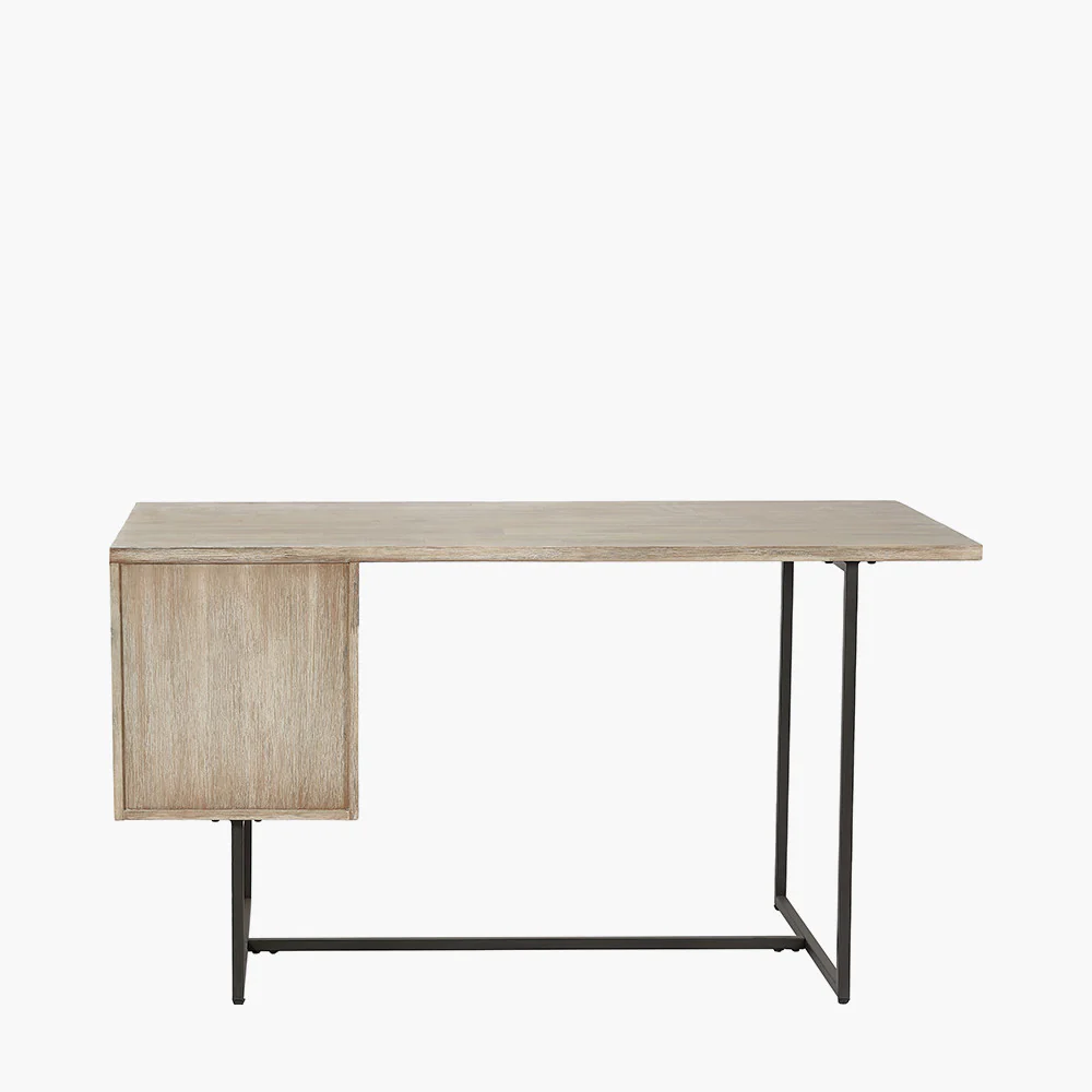 Pacific Lifestyle Torben Sand Wash Acacia Wood and Black Metal Desk - Image 3