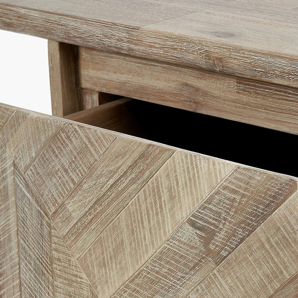 Pacific Lifestyle Torben Sand Wash Acacia Wood and Black Metal Desk - Image 4