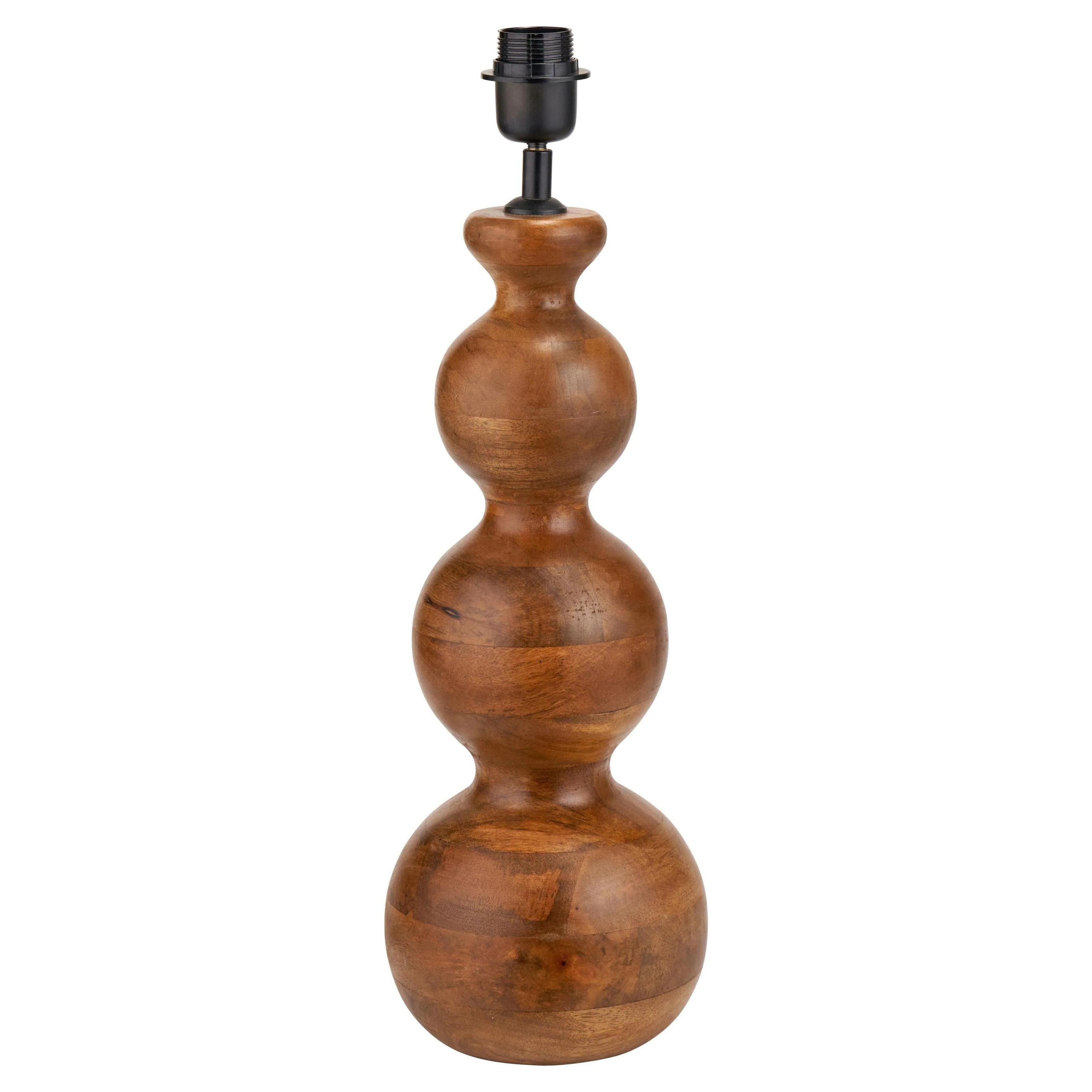 Pacific Lifestyle Tove Brown Oiled Finish Mango Wood 3 Ball Design Table Lamp Base