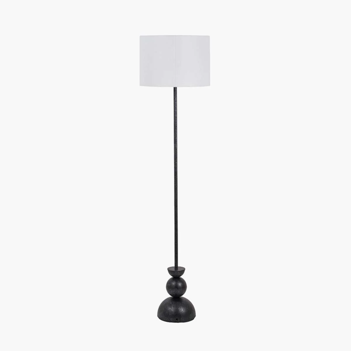 Pacific Lifestyle Vala Graphite Metal Textured Effect Ball Floor Lamp - Image 3
