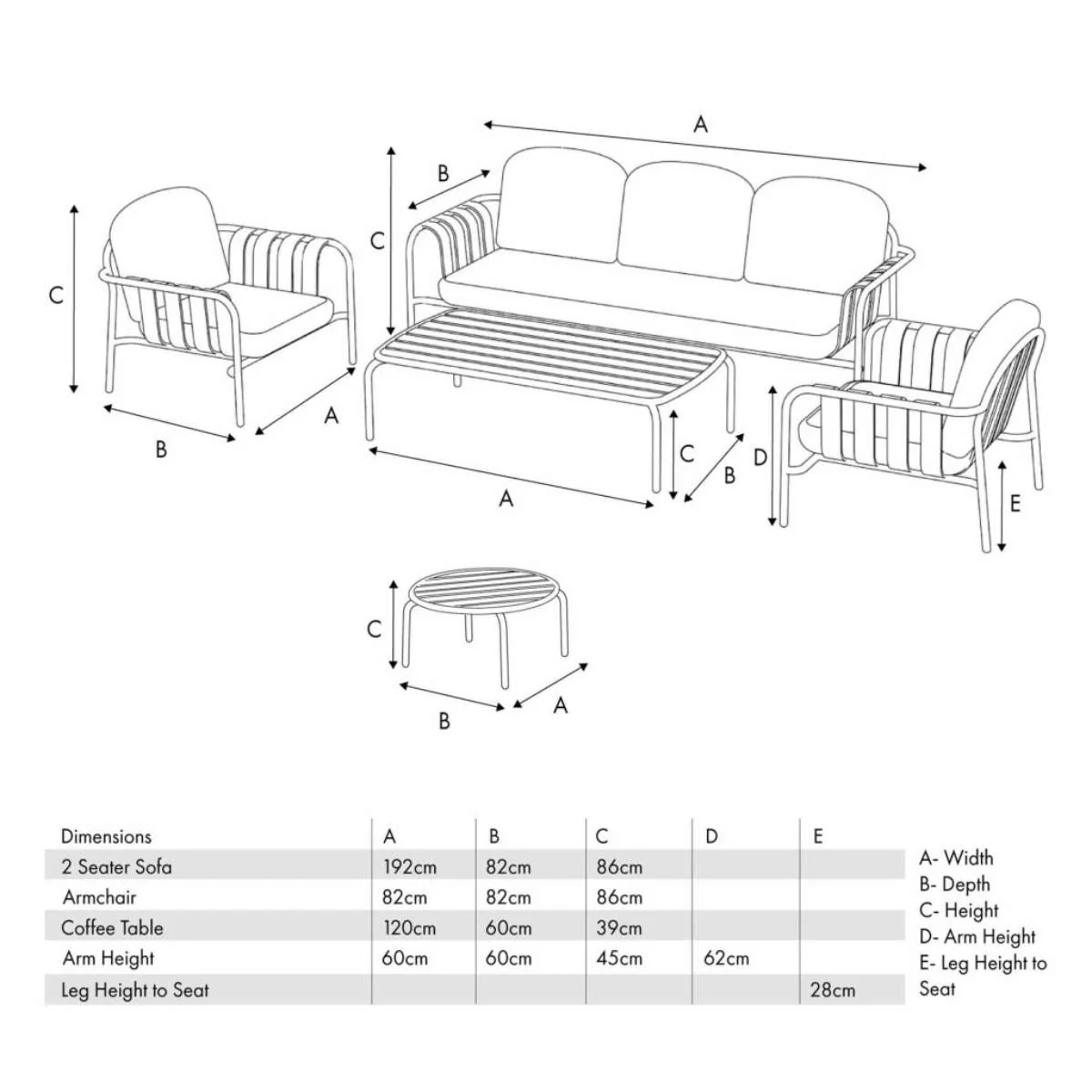 Pacific Lifestyle Valletta Outdoor Seating Set - Image 32