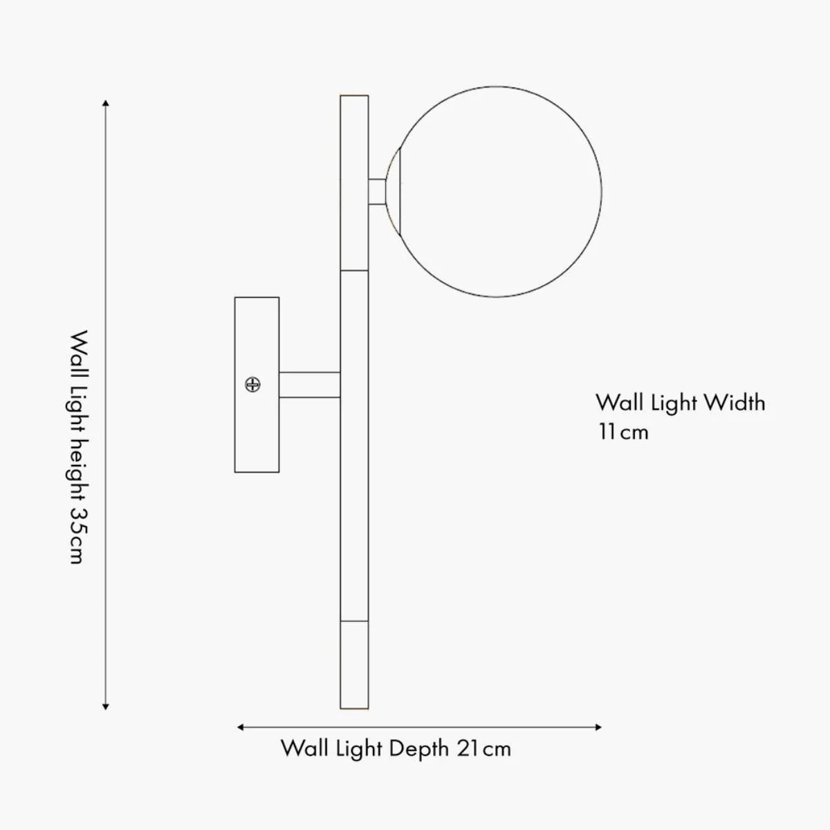 Pacific Lifestyle Wanda White Orb and Black Metal Wall Light - Image 12