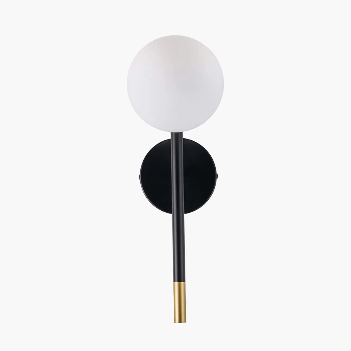 Pacific Lifestyle Wanda White Orb and Black Metal Wall Light - Image 3