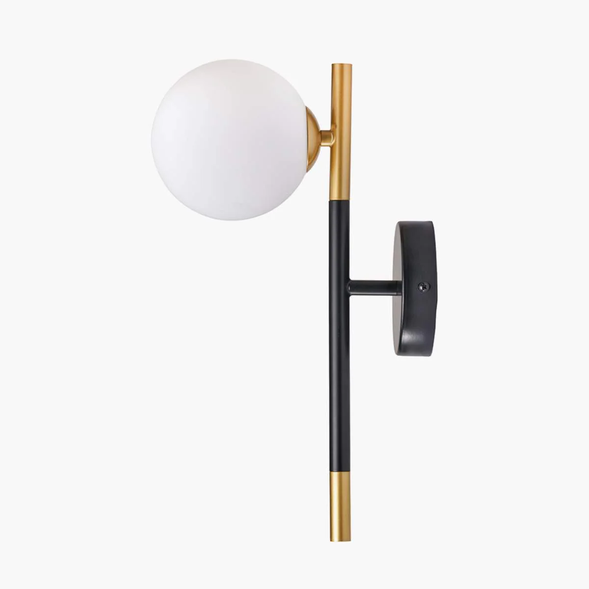 Pacific Lifestyle Wanda White Orb and Black Metal Wall Light - Image 5