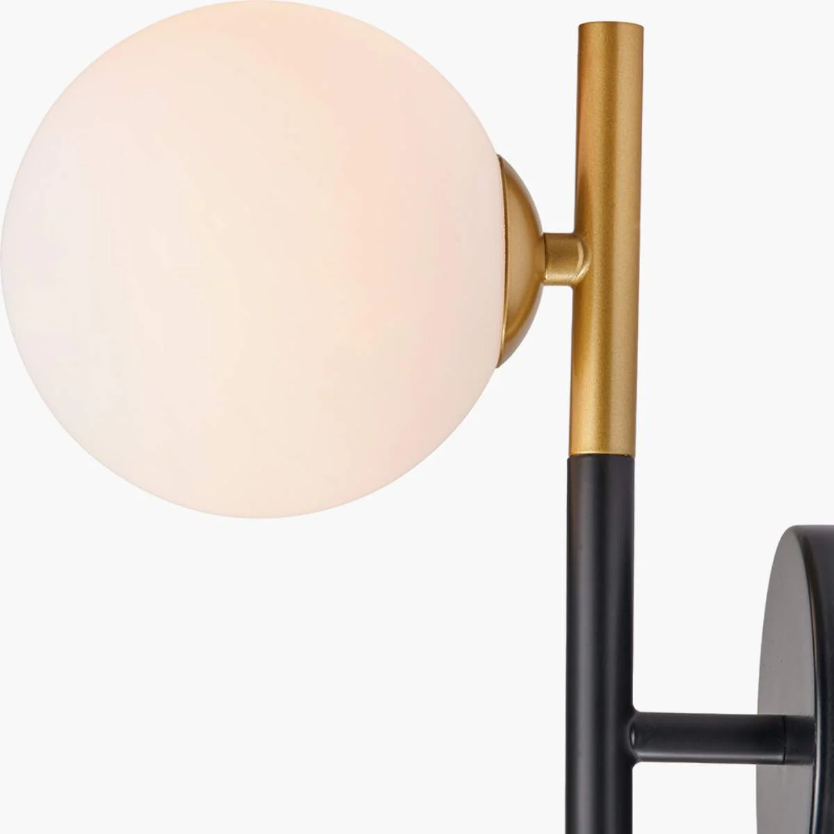 Pacific Lifestyle Wanda White Orb and Black Metal Wall Light - Image 7