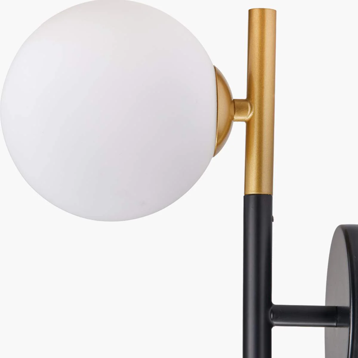 Pacific Lifestyle Wanda White Orb and Black Metal Wall Light - Image 8