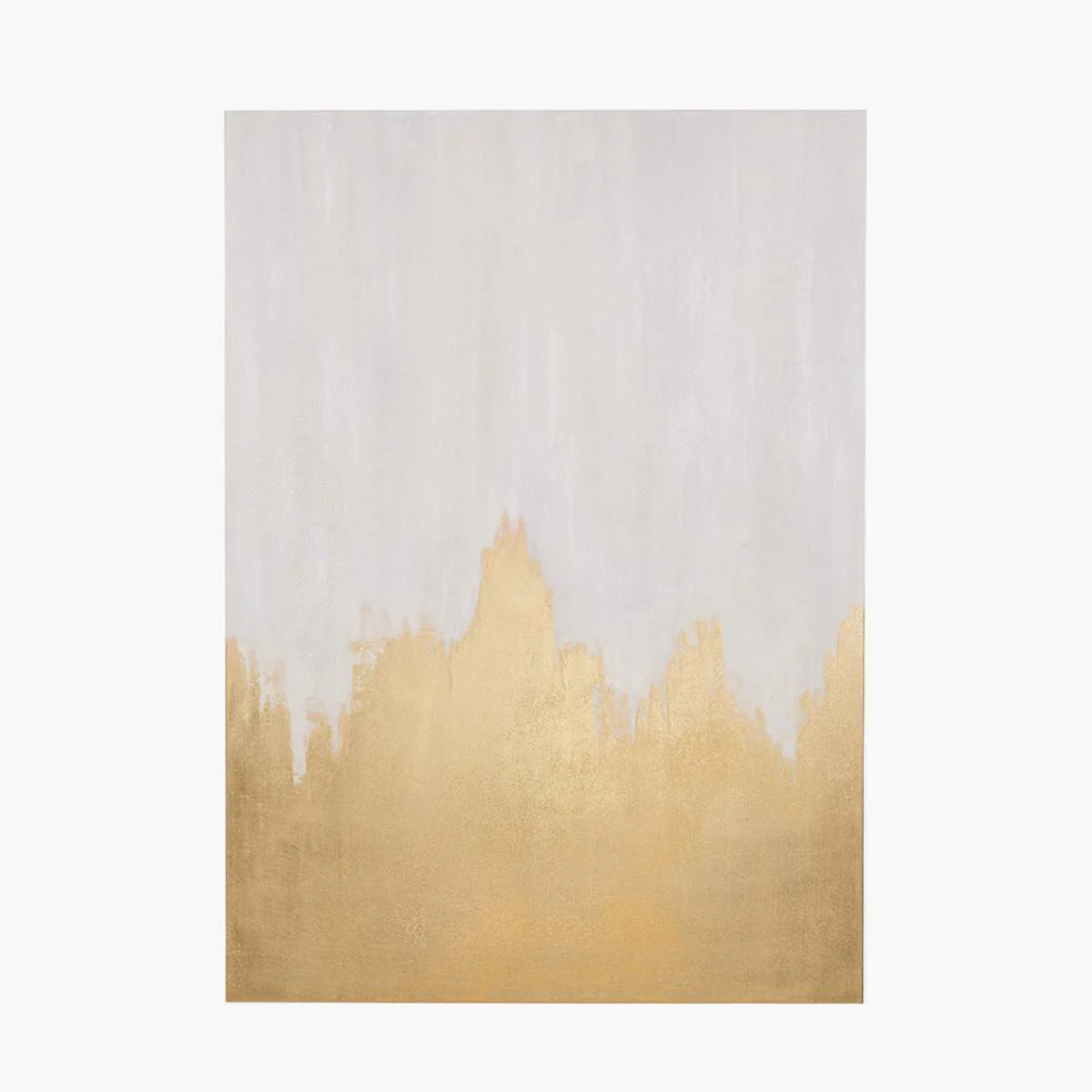 Pacific Lifestyle White and Gold Abstract Frameless Canvas