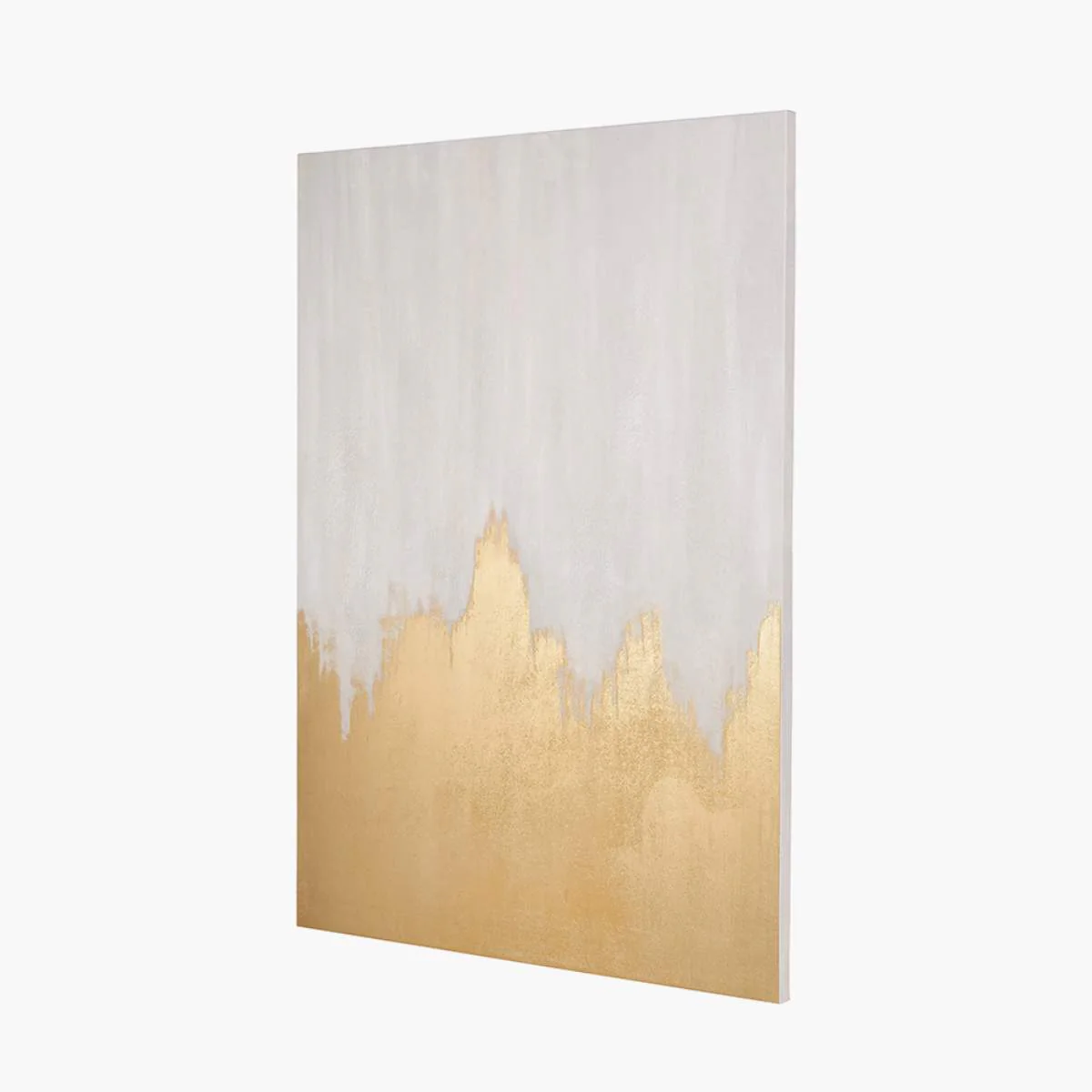 Pacific Lifestyle White and Gold Abstract Frameless Canvas - Image 3
