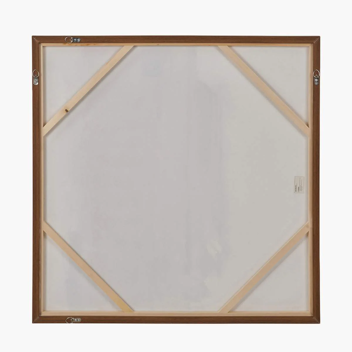 Pacific Lifestyle White and Terracotta Abstract Square Canvas with Oak Effect Frame - Image 4
