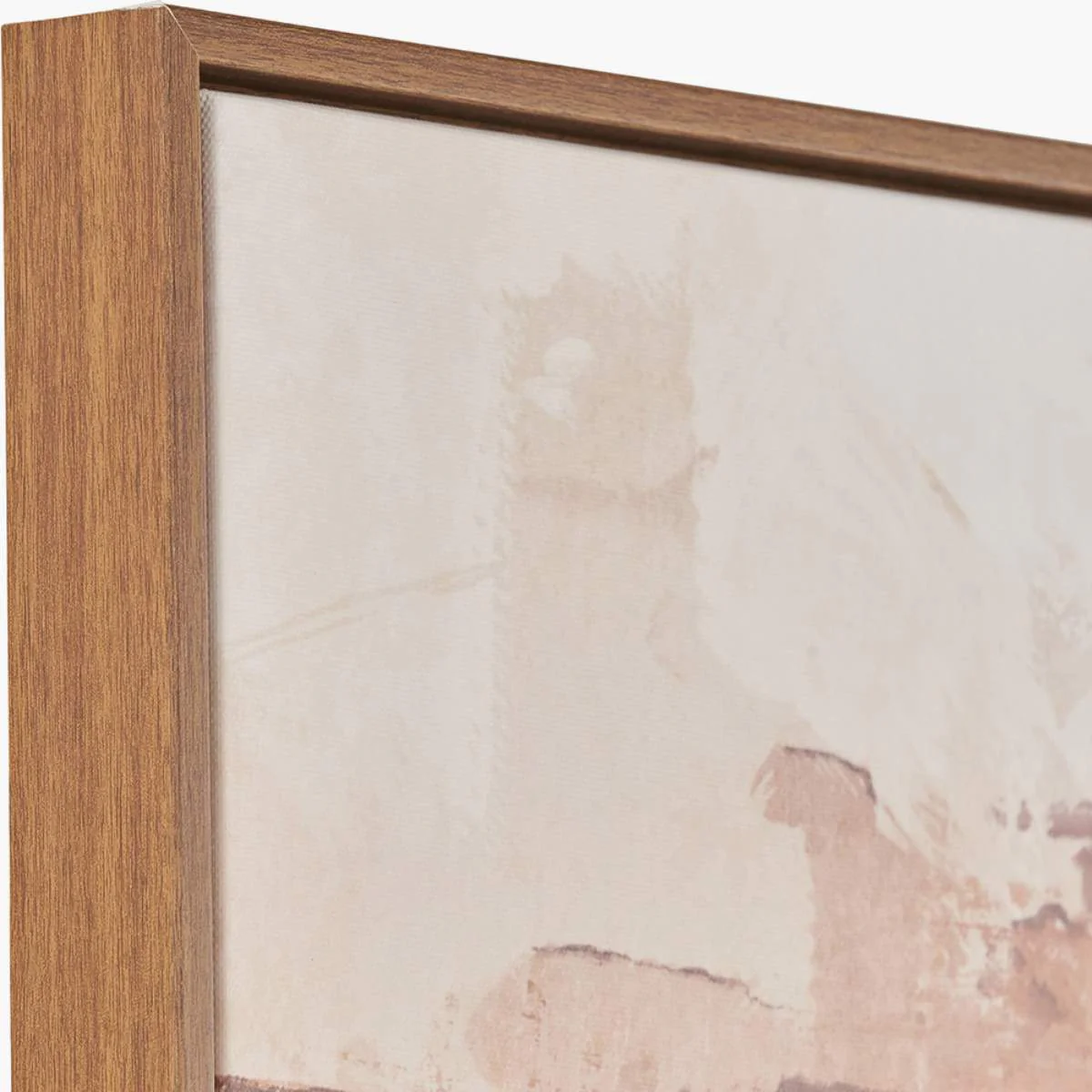Pacific Lifestyle White and Terracotta Abstract Square Canvas with Oak Effect Frame - Image 5