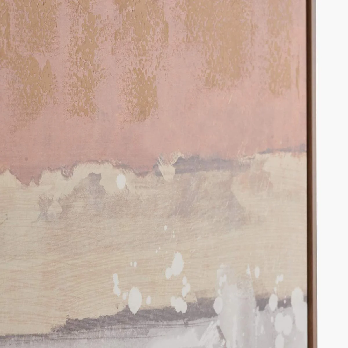 Pacific Lifestyle White and Terracotta Abstract Square Canvas with Oak Effect Frame - Image 6