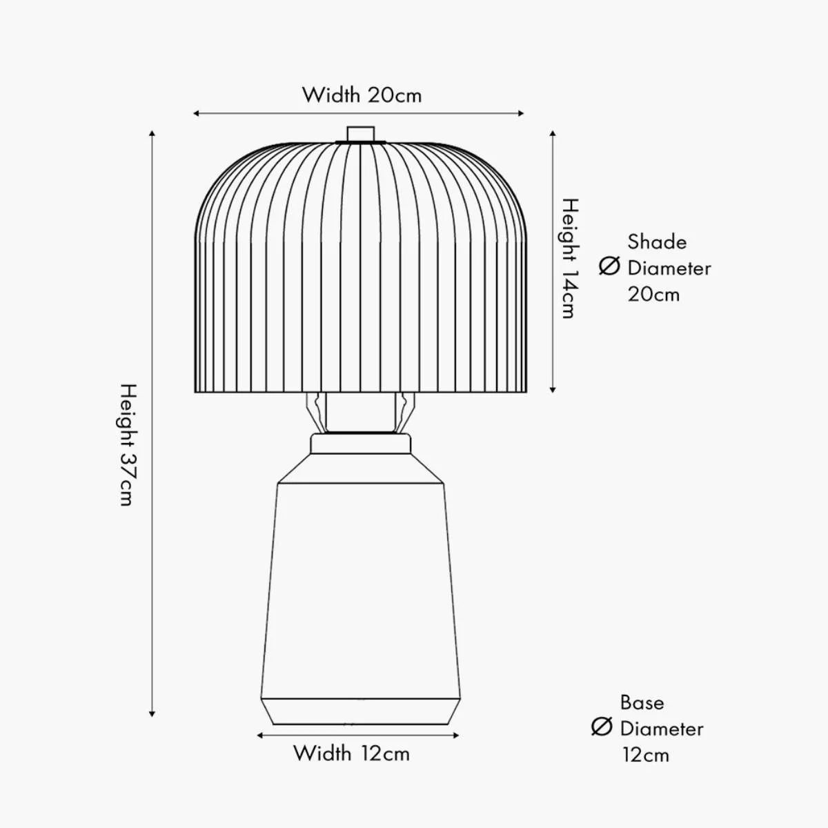 Pacific Lifestyle Zandra Ribbed Glass Table Lamp - Image 24