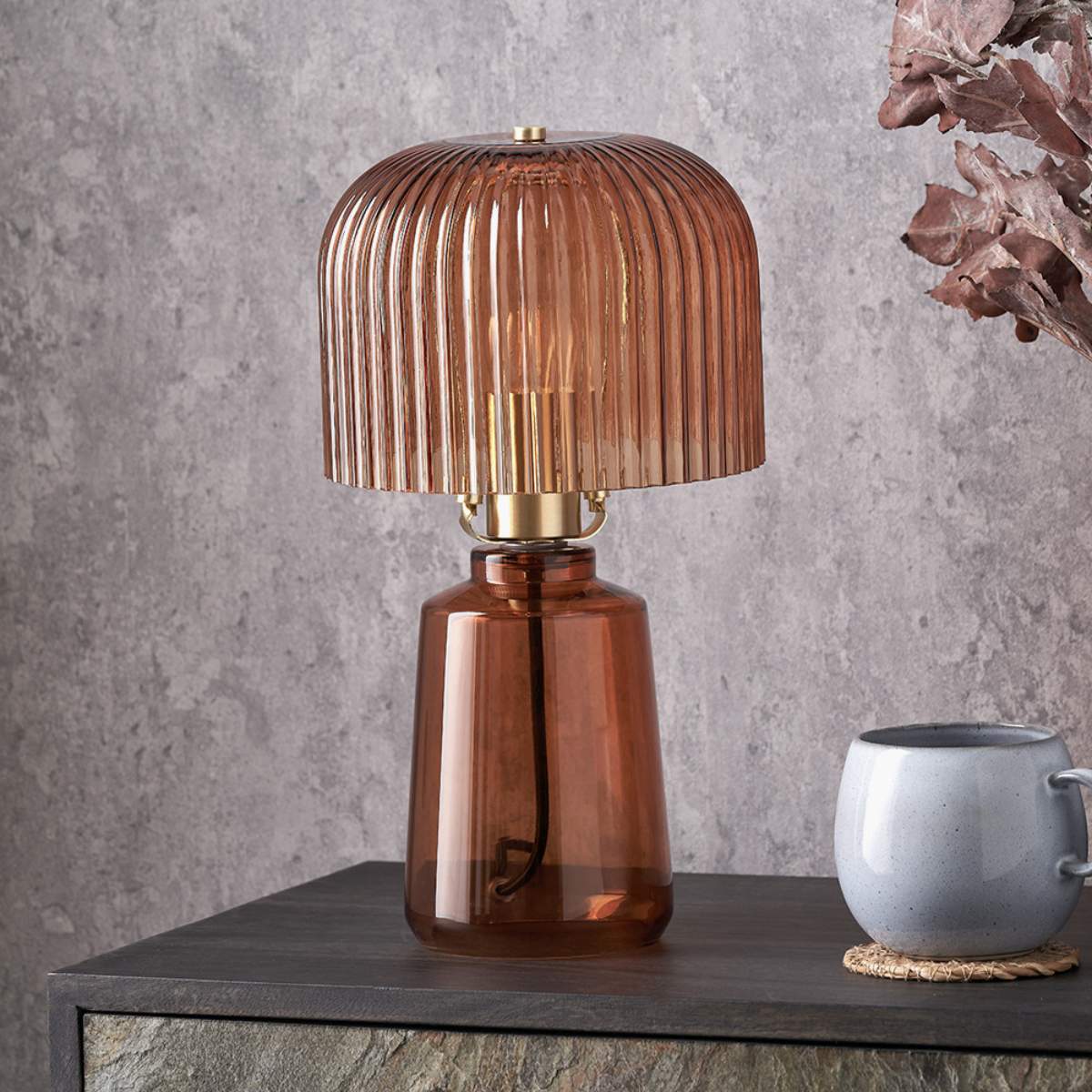 Pacific Lifestyle Zandra Ribbed Glass Table Lamp - Image 8