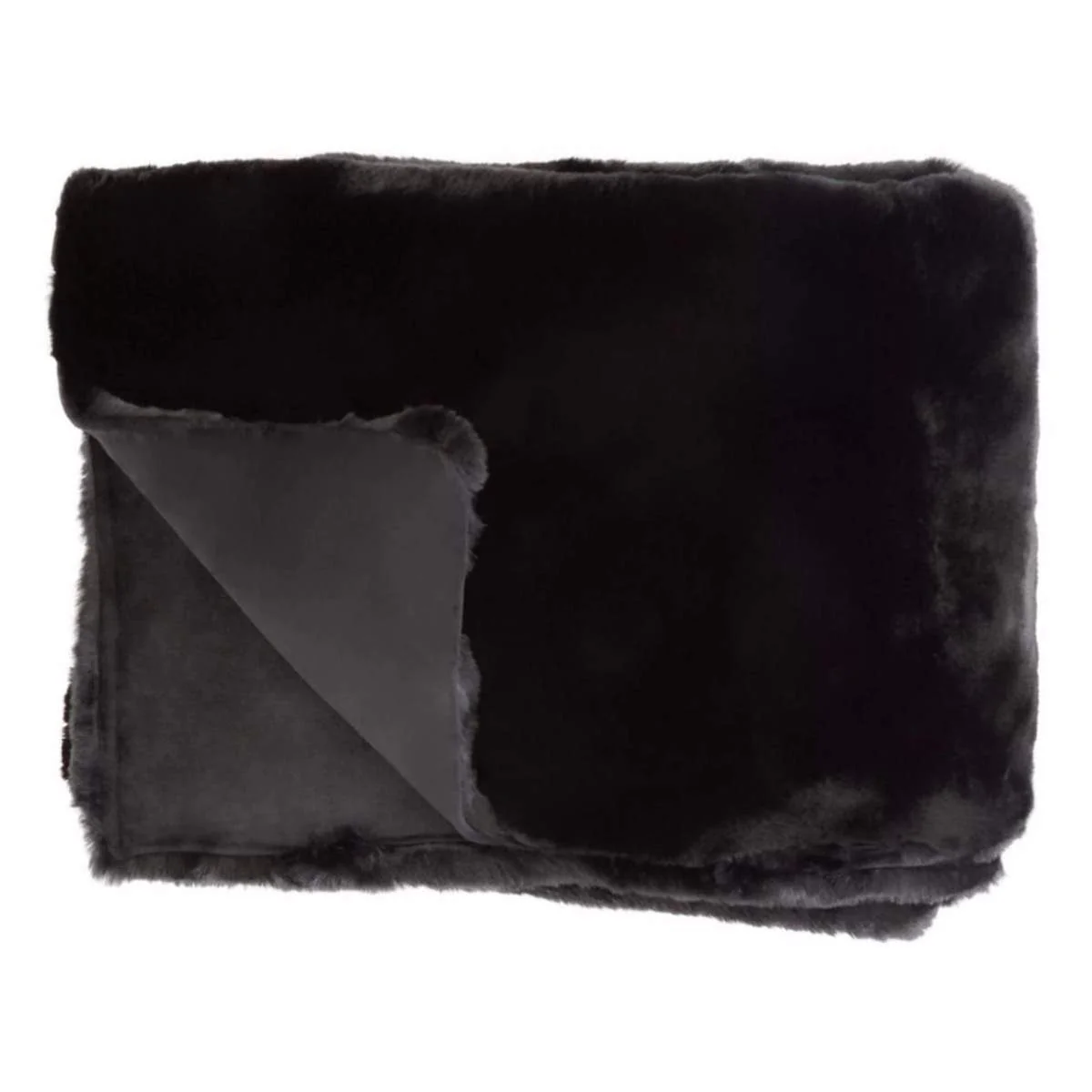 Beaumonde Home Bosie Lamina Black Fur Throw