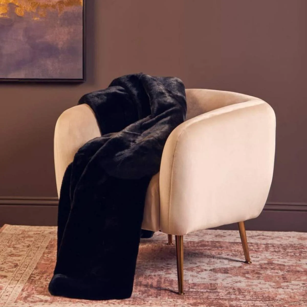 Beaumonde Home Bosie Lamina Black Fur Throw - Image 6