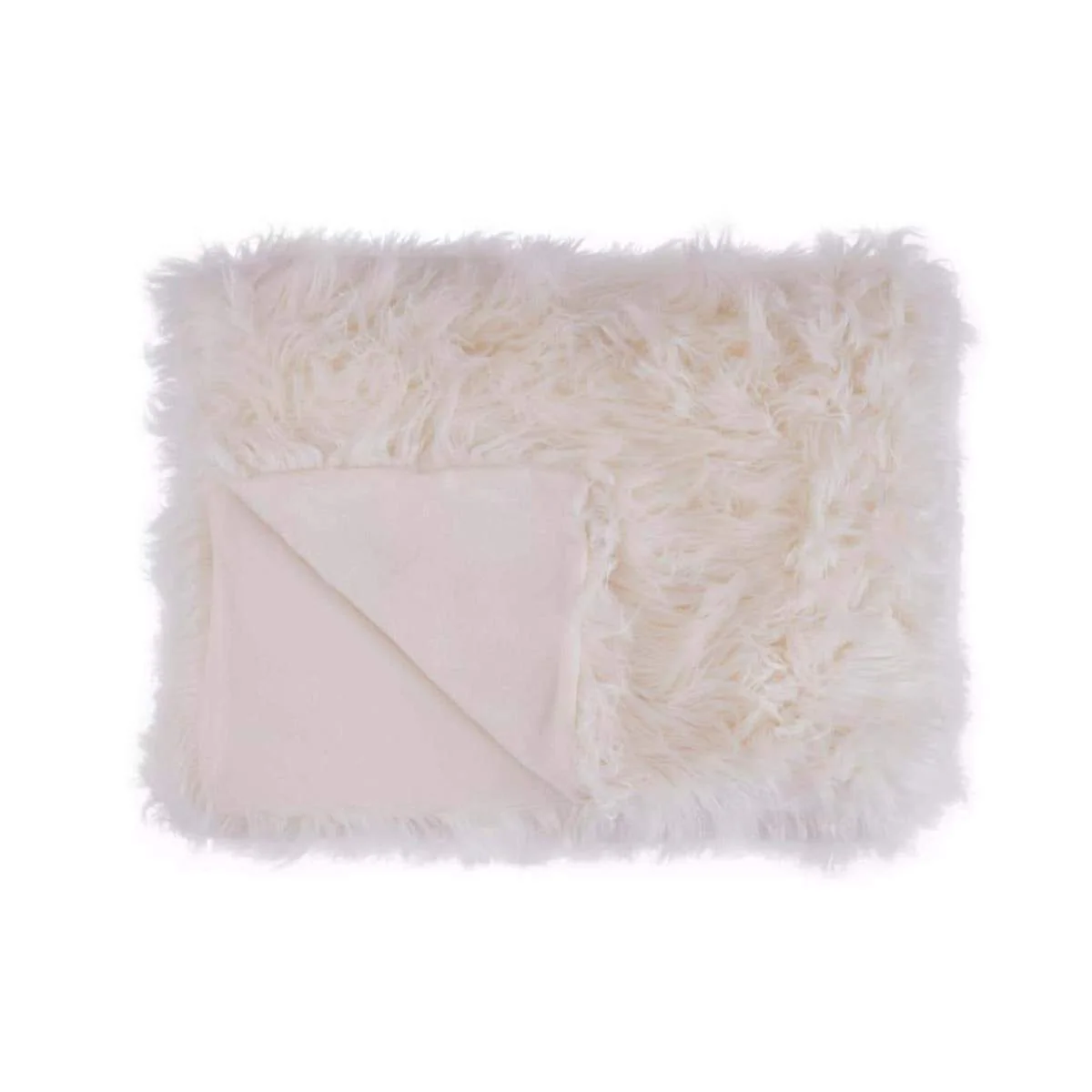 Beaumonde Home Bosie Lamina Cream Fur Throw