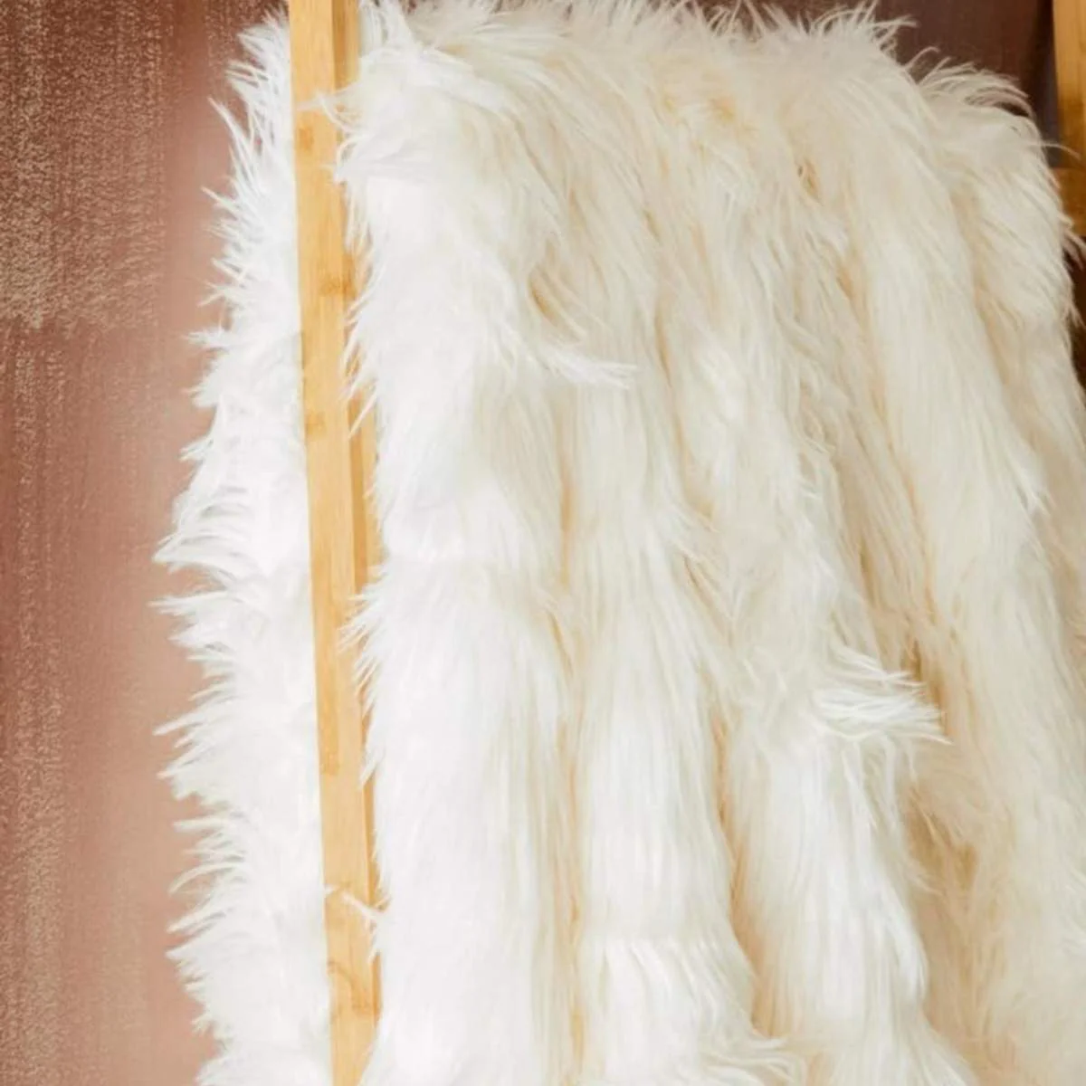 Beaumonde Home Bosie Lamina Cream Fur Throw - Image 5
