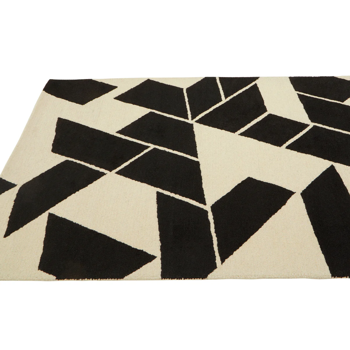 Beaumonde Home Bosie Milana Small Black And White Geometric Rug - Image 5