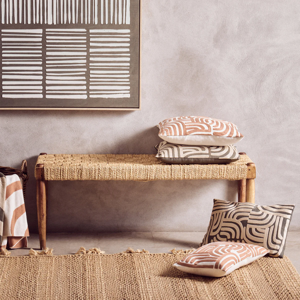 Beaumonde Home Bosie Ozella Natural And Green Cushion - Image 11