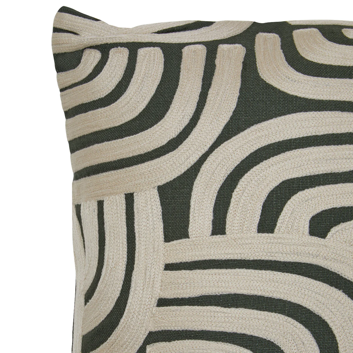 Beaumonde Home Bosie Ozella Natural And Green Cushion - Image 2