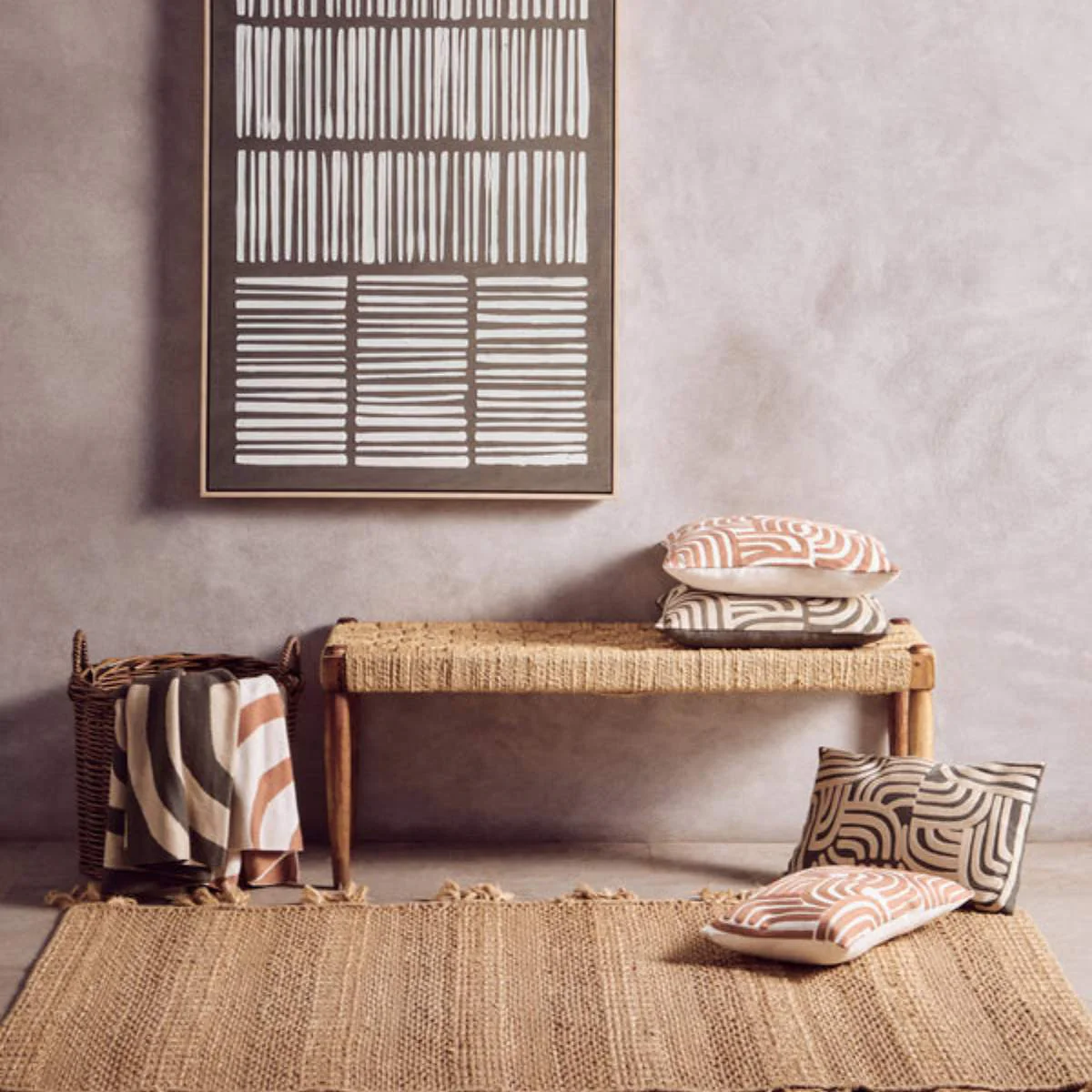 Beaumonde Home Bosie Ozella Natural And Green Throw - Image 11