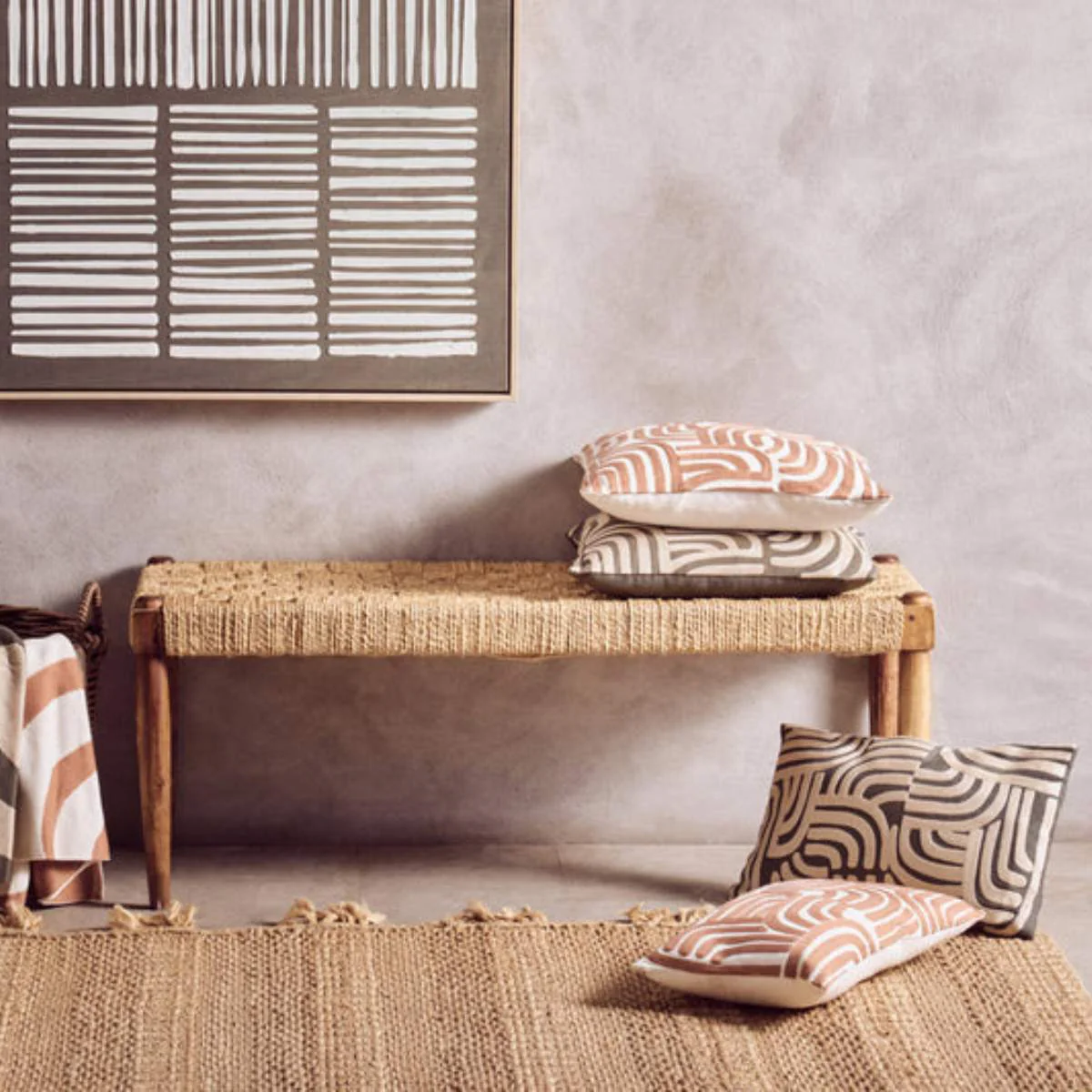 Beaumonde Home Bosie Ozella Natural And Green Throw - Image 9