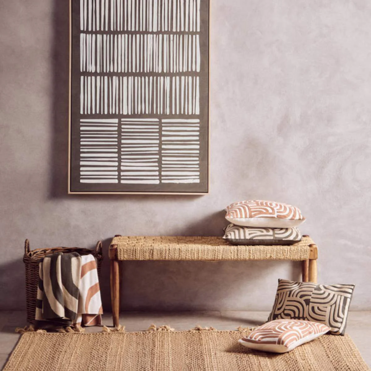 Beaumonde Home Bosie Ozella Natural And Terracotta Cushion - Image 9