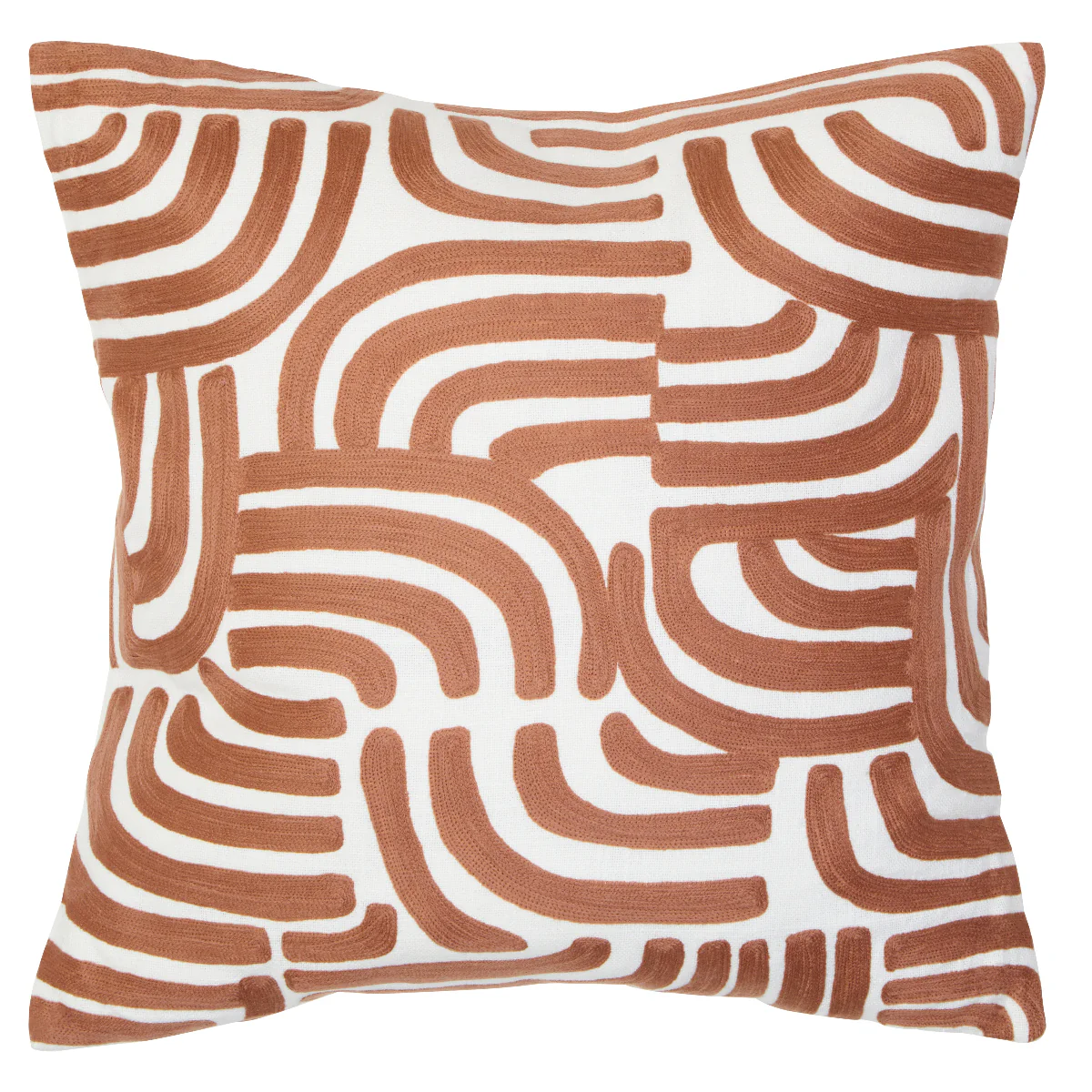 Beaumonde Home Bosie Ozella Natural And Terracotta Square Cushion
