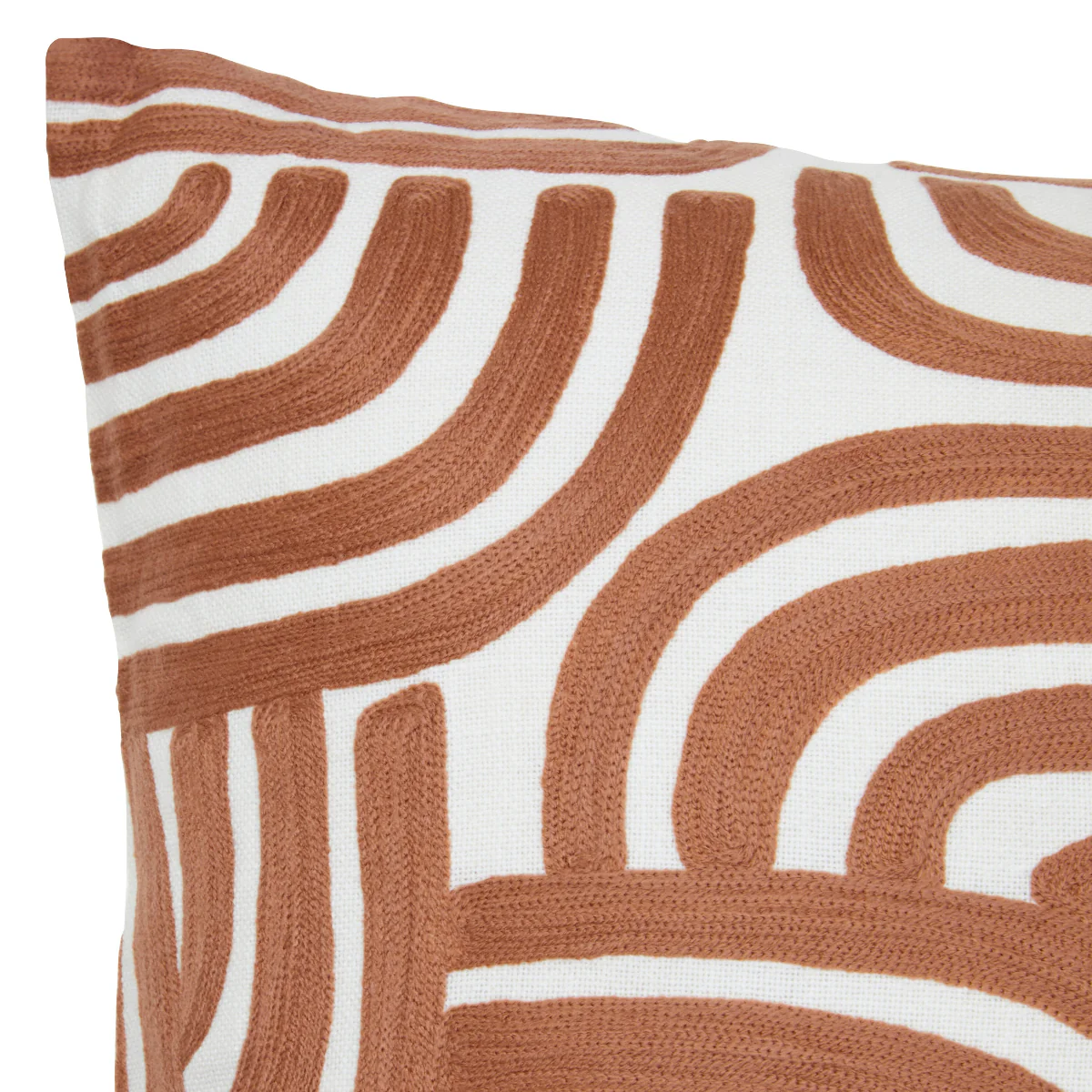 Beaumonde Home Bosie Ozella Natural And Terracotta Square Cushion - Image 2
