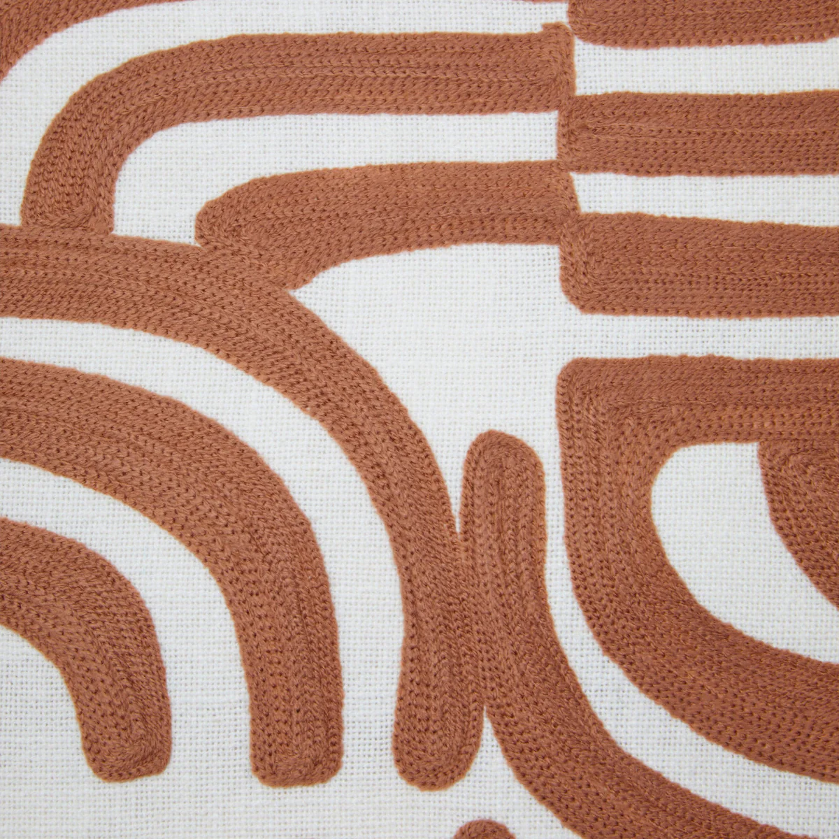 Beaumonde Home Bosie Ozella Natural And Terracotta Square Cushion - Image 3
