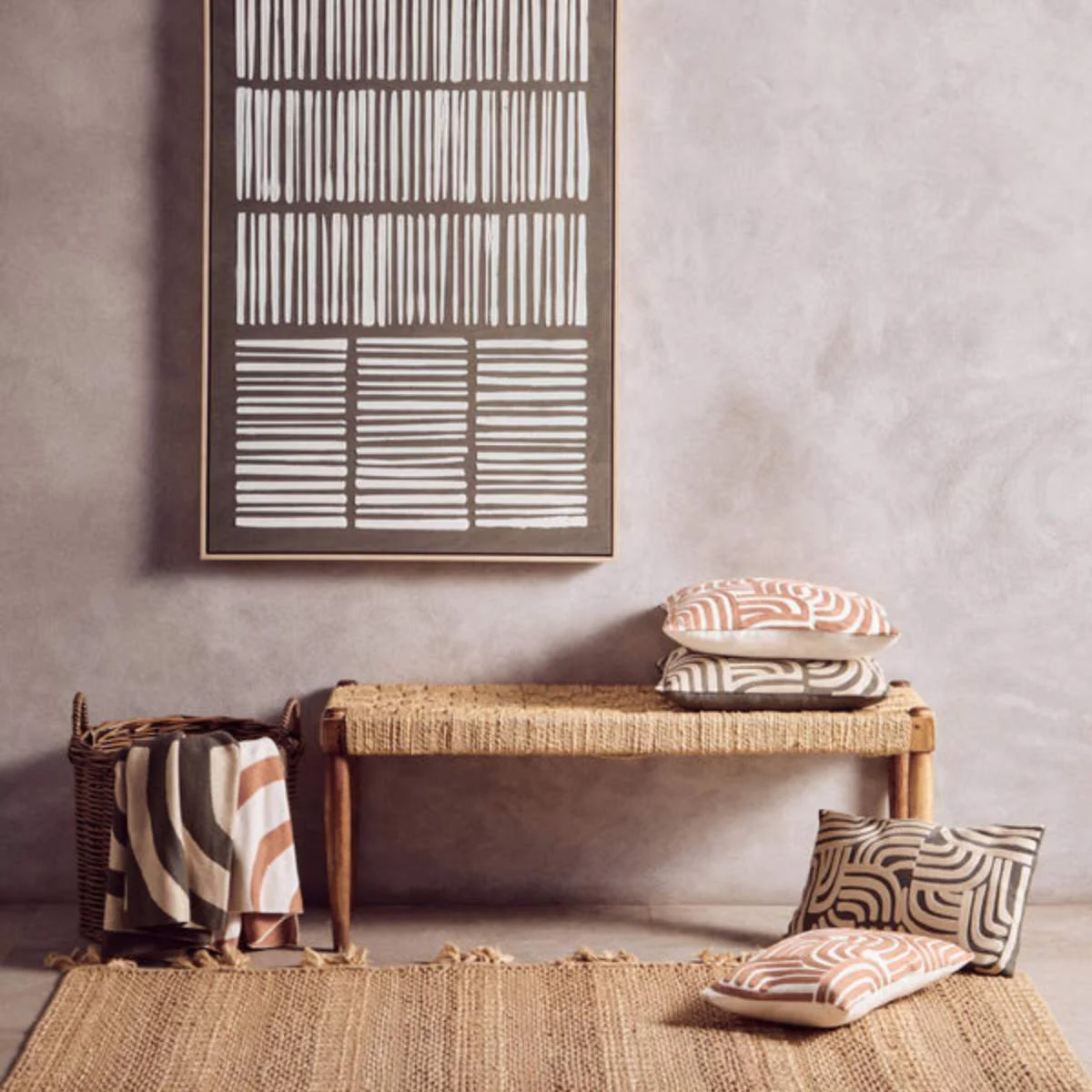 Beaumonde Home Bosie Ozella Natural And Terracotta Throw - Image 6