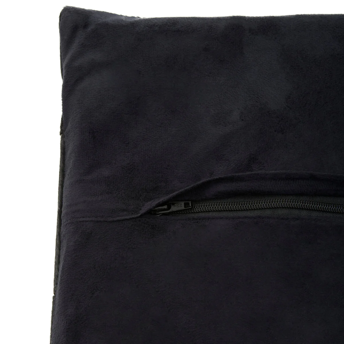 Beaumonde Home Bosie Safira Black Patchwork Leather Cushion With Gold Studs - Image 3