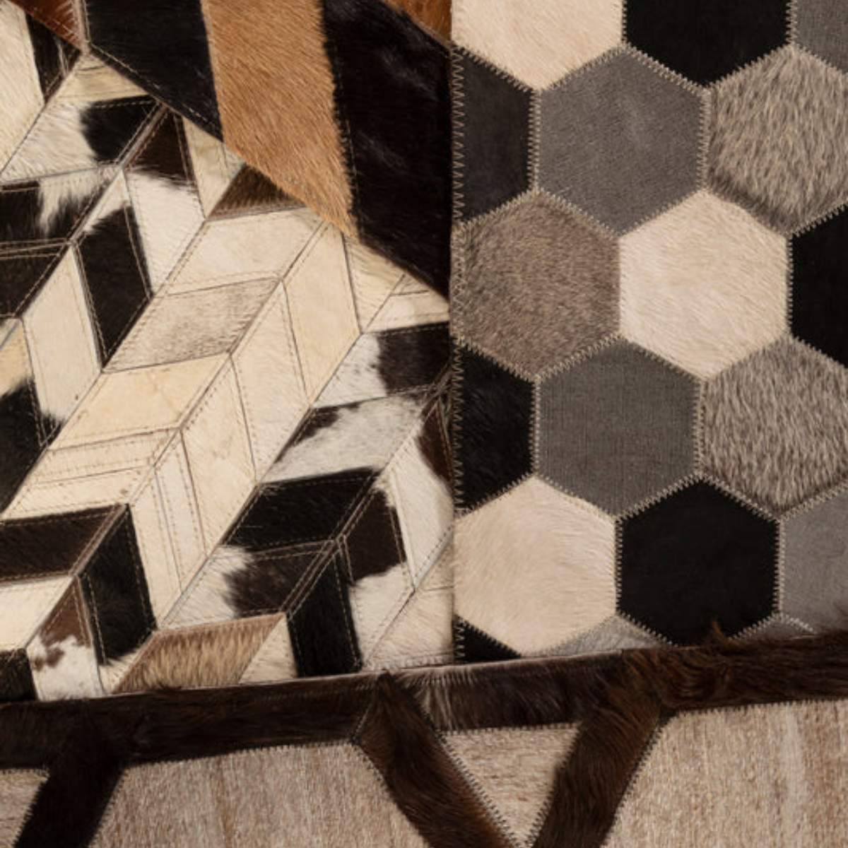 Beaumonde Home Bosie Safira Small Black And White Patchwork Rug - Image 6