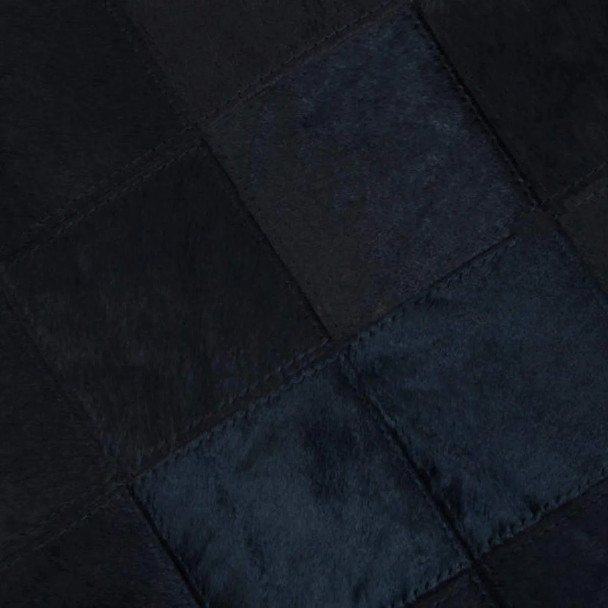 Beaumonde Home Bosie Safira Small Black Patchwork Leather Rug With Gold Studs - Image 5