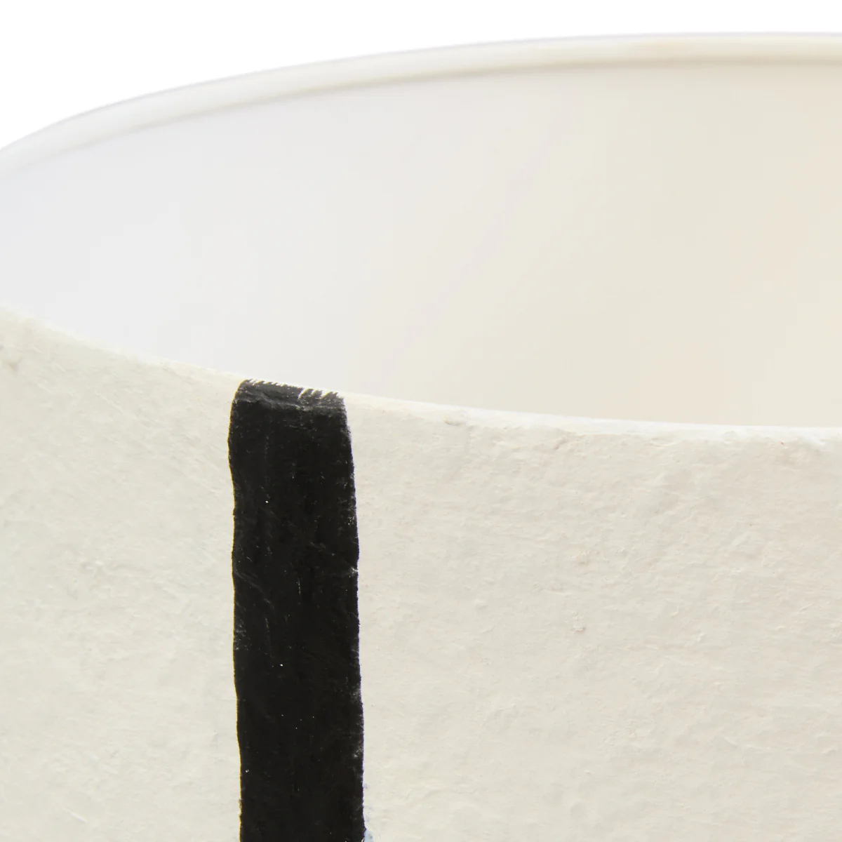 Beaumonde Home Carta 34Cm Black And White Stripe Papier Mache Table Lamp - Image 6