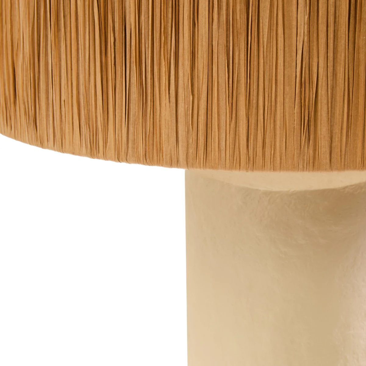 Beaumonde Home Carta 51Cm Natural Papier Mache Table Lamp With Natural Raffia Shade - Image 4