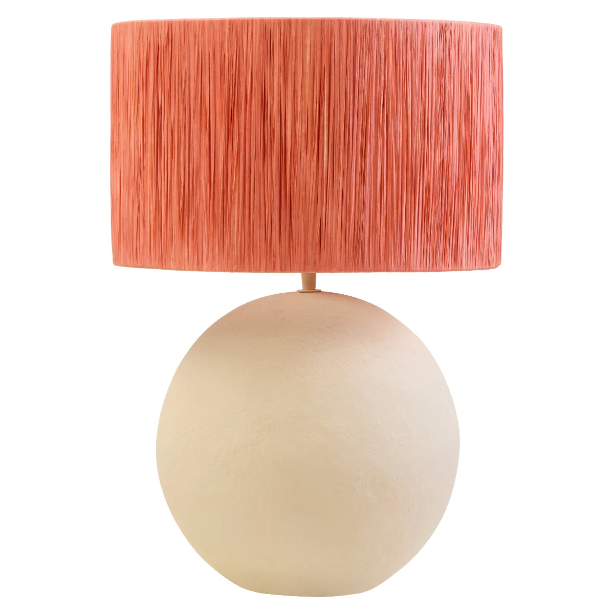 Beaumonde Home Carta 58Cm Natural Papier Mache Table Lamp With Rust Raffia Shade