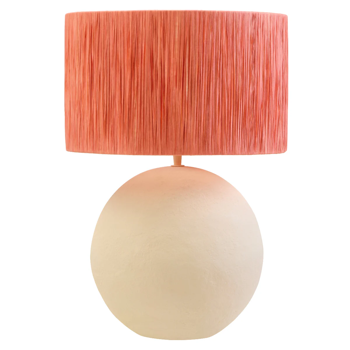 Beaumonde Home Carta 58Cm Natural Papier Mache Table Lamp With Rust Raffia Shade - Image 2